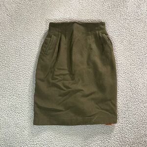 Vintage Collezioni Skirt Women's Straight Green Lined Knee Size 8 waist 28